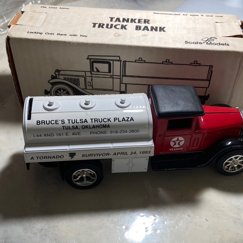 Texaco Bruce’s Tulsa Truck Plaza Metal Tanker Truck Bank